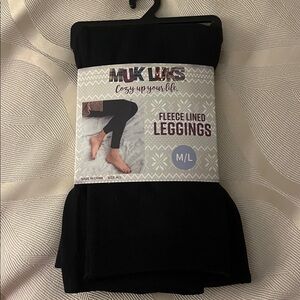 MUK LUKS Fleece Lined Legging Size M/L Black NWT